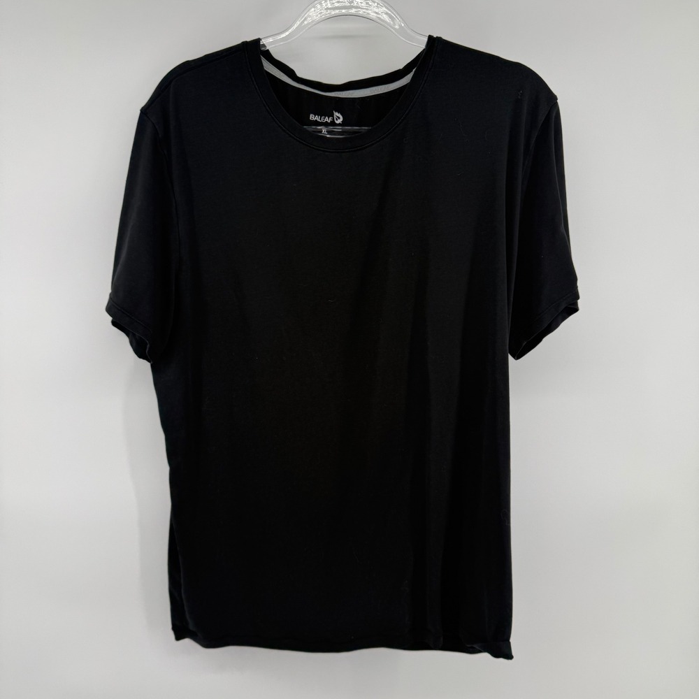 Baleaf Mens XL Black Short Sleeve‎ Athletic Performance T-Shirt Crewneck Workout